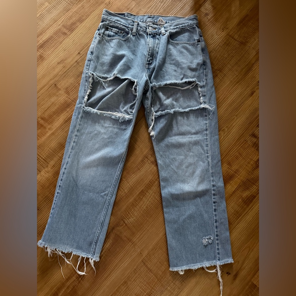 Distressed Light Blue Jeans